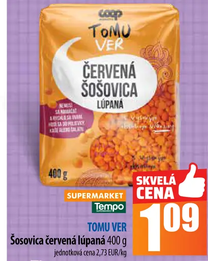 Šošovica červená lúpaná