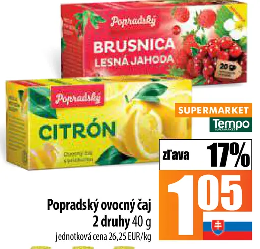 Popradský Šípky ovocný čaj s príchuťou