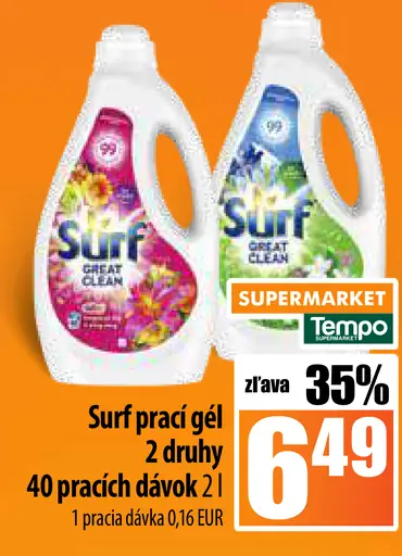 Surf prací gél