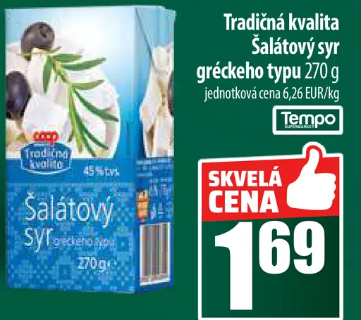 Tradičná kvalita Šalátový syr gréckeho typu