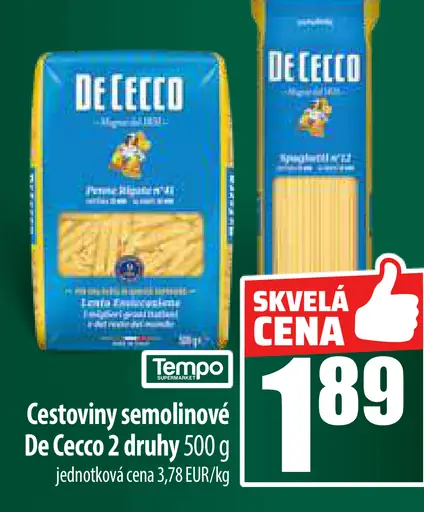De Cecco cestoviny semolinové