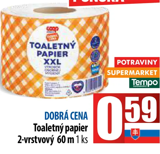 Toaletný papier 2-vrstvový