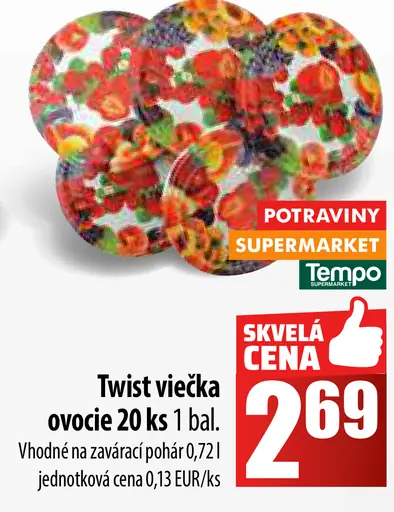 Twist viečka ovocie