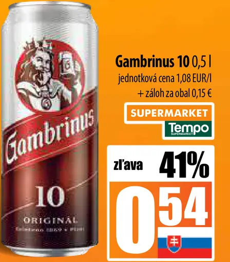 Gambrinus 10 plechovka
