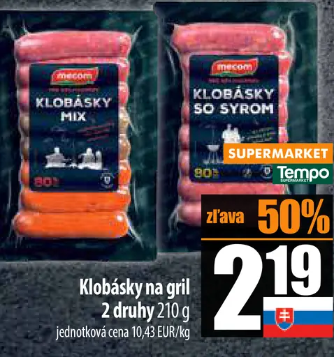 Klobásky na gril 2 druhy