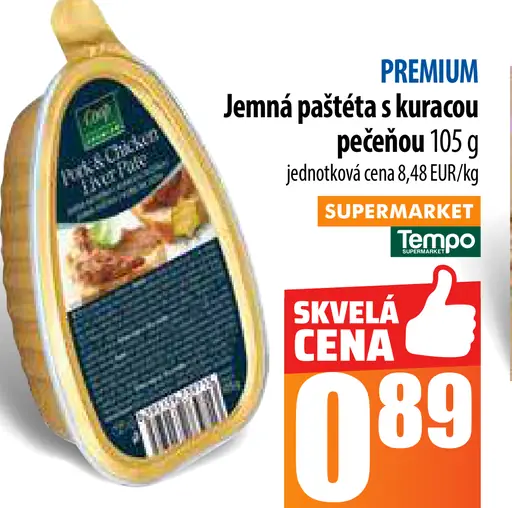 Premium jemná paštéta s kuracou pečeňou