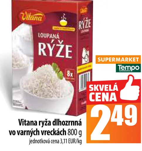 Vitana Ryža dlhozrnná vo varných vreckách
