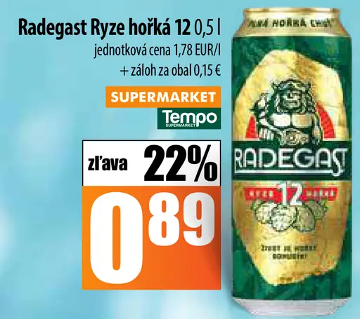 Radegast Rýze hořká plechovka