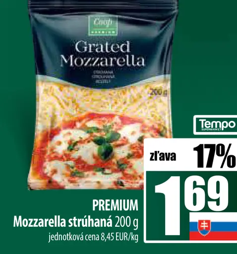PREMIUM Mozzarella strúhaná