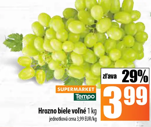 Hrozno bezkôstkové biele
