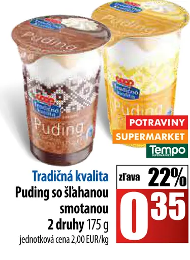 Rajo Puding so šľahanou smotanou