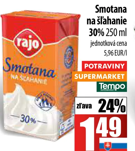 Rajo smotana na šľahanie