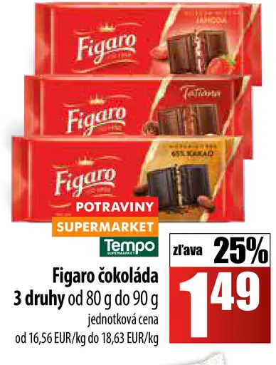 Figaro Mliečna čokoláda s náplňou