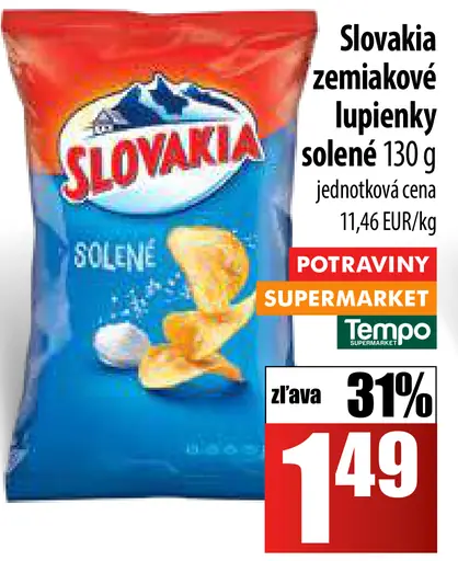 Slovakia zemiakové lupienky solené