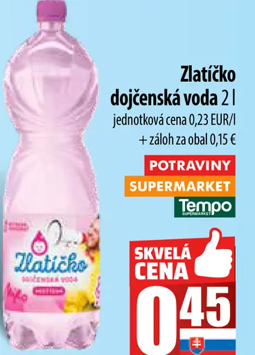 Zlatíčko dojčenská voda