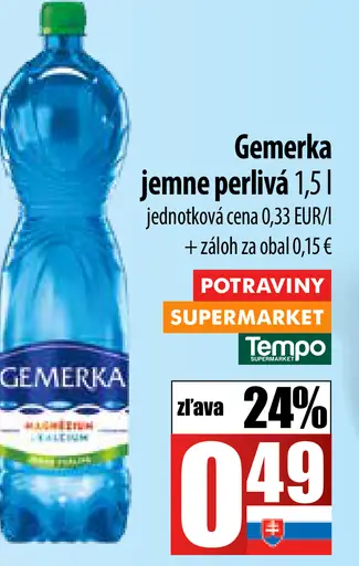 Gemerka jemne perlivá voda