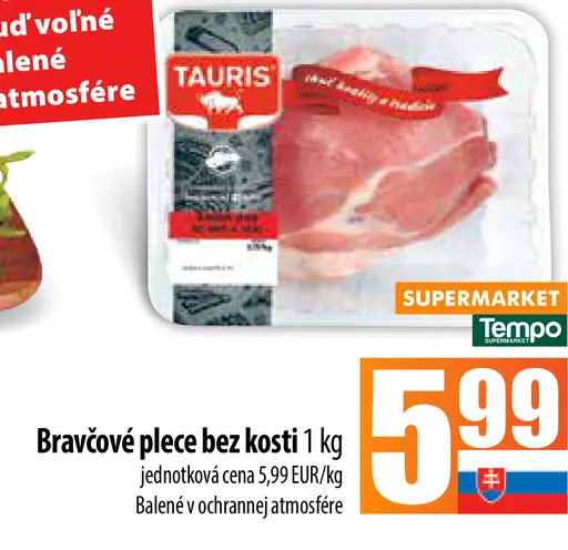 Bravčové plece bez kosti Balené v ochrannej atmosfére
