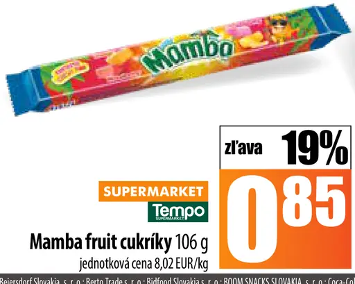 Mamba Fruit cukríky