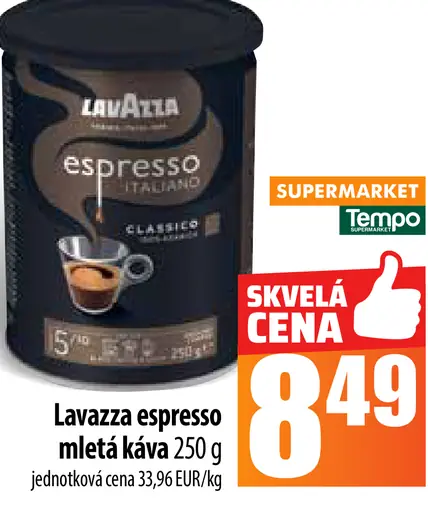 Lavazza Caffé espresso pražená zrnková káva
