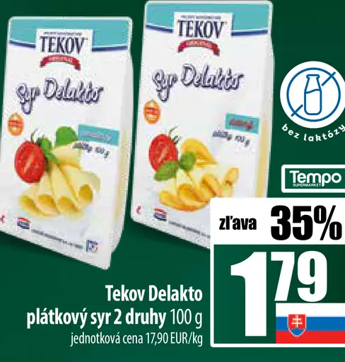 Tekov Delakto plátkový syr