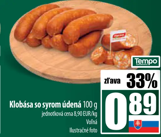 Údená klobása so syrom