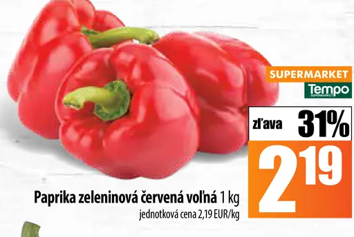 Paprika zeleninová červená
