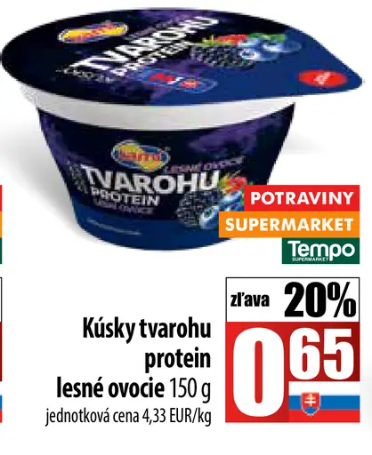 Rajo Kúsky tvarohu protein lesné ovocie