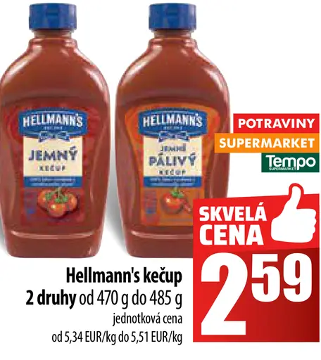 Hellmann's Kečup jemne štipľavý
