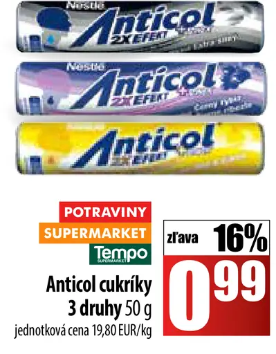 Anticol Anticol cukríky