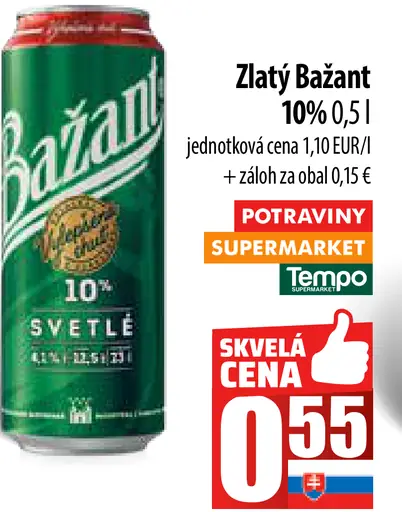 Zlatý Bažant 10% plechovka