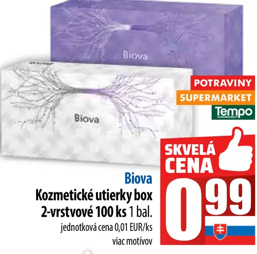 Biova Kozmetické utierky box 2-vrstvové