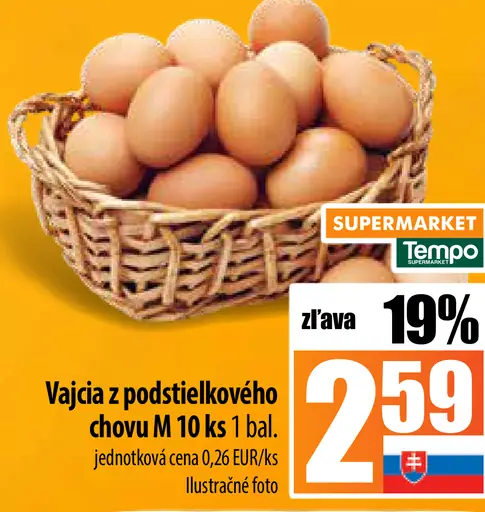 Vajcia z podstielkového chovu M 10 ks