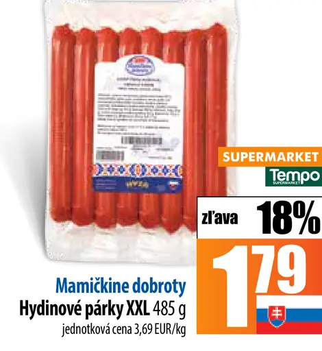 Mamičikine dobroty Hydinové párky XXL