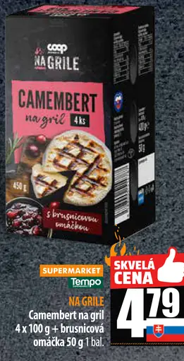 Kam na gril Camembert s brusnicovou omáčkou