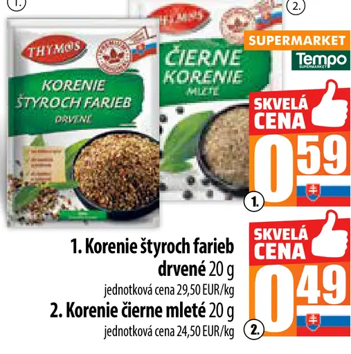 Thymos Korenie štyroch farieb drvené