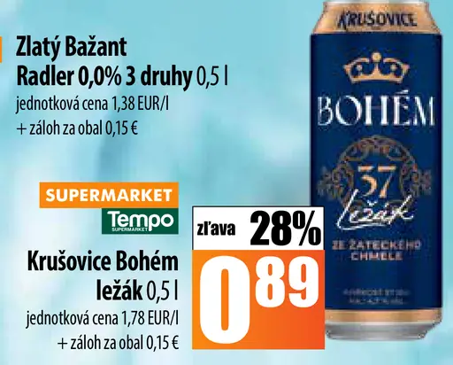 Krušovice Bohem plechovka