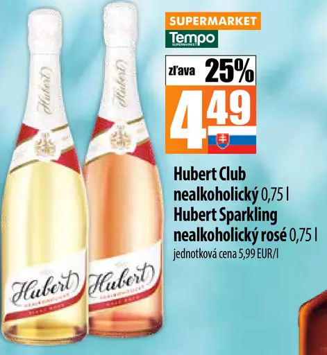 Hubert Sparkling nealkoholický rosé