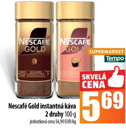 NESCAFÉ GOLD, instantná káva