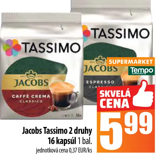 Jacobs Tassimo 16 kapslí Caffe Crema Classico