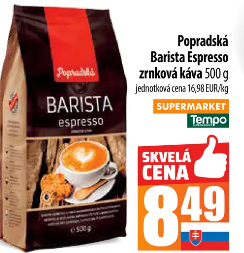 Popradská Barista espresso zrnková káva