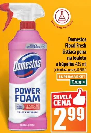 Domestos Floral Fresh čistiaca pena na toaletu a kúpeľňu
