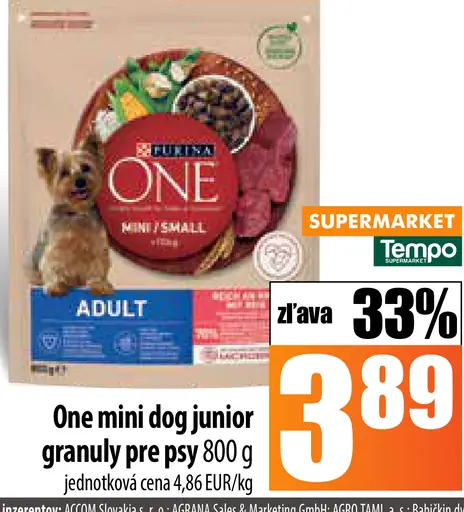One mini dog junior granuly pre psy