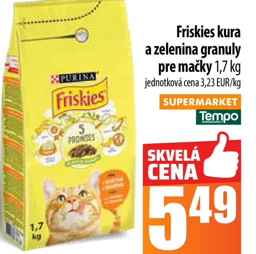 Friskies s kurčaťom a zeleninou granuly mačky