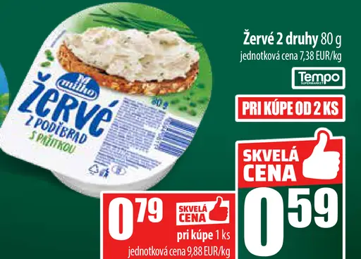 Milko Žervé s príchuťou s pažítkou/spinach