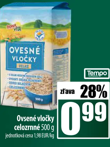 Ovsené vločky celozrnné
