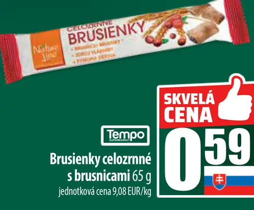 Brusienky celozrnné s brusnicami