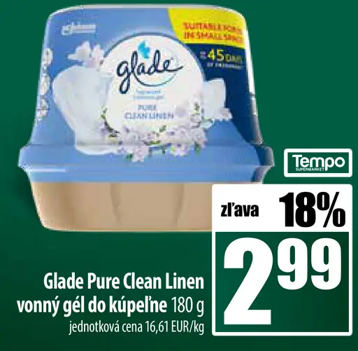 Glade Pure Clean Linen vonný gél do kúpeľne