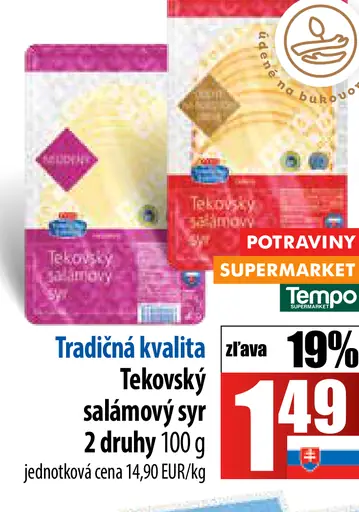 Tradičná kvalita Tekovský salámový syr