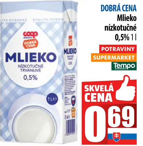 Tempo Mlieko nízkotučné
