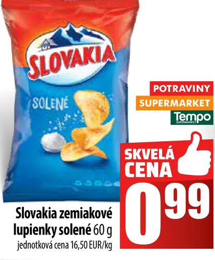 Slovakia zemiakové lupienky solené